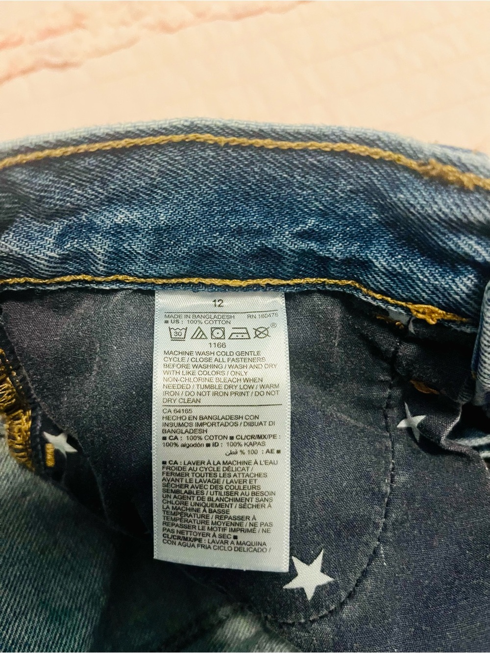 Old Navy Denim Shorts with American Flag Red, White, & Blue Pocket Details - Picture 7 of 12